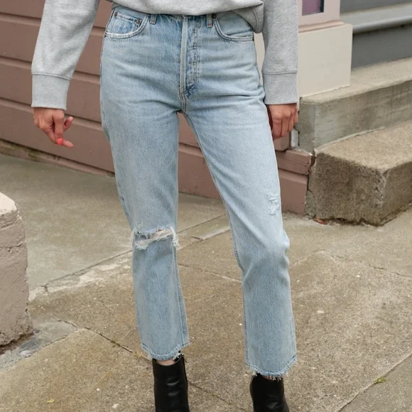 Agolde Riley straight leg jeans Shatter 25 - Picture 3 of 8